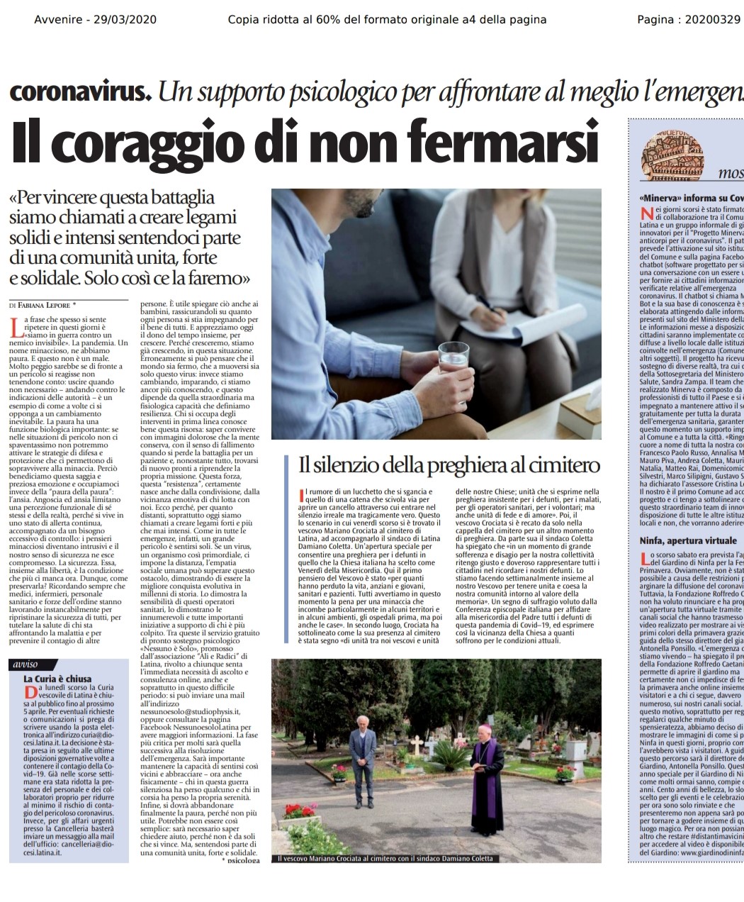Avvenire LazioSette 29 03 20